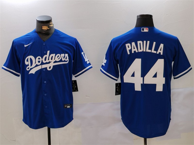 Men's Los Angeles Dodgers #44 Vicente Padilla Blue Cool Base Stitched Baseball Jersey